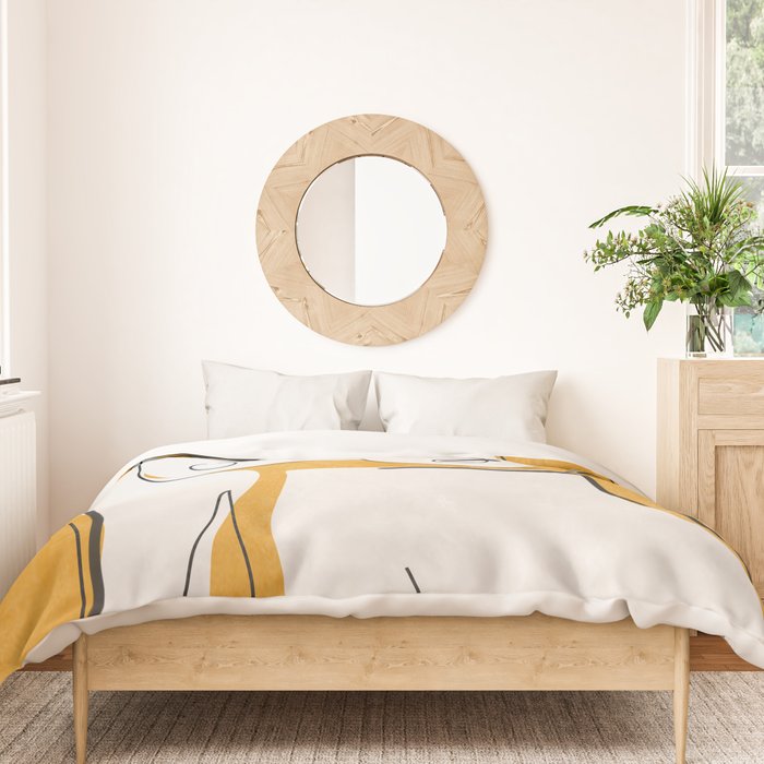 Abstract Line Art Nude Duvet Cover Gallery Image 3