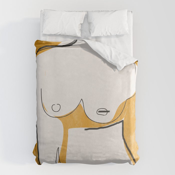 Abstract Line Art Nude Duvet Cover Gallery Image 6