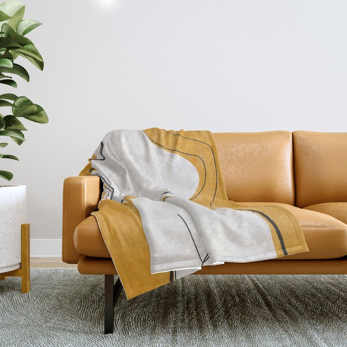 Abstract Line Art Nude Throw Blanket Gallery Image 1