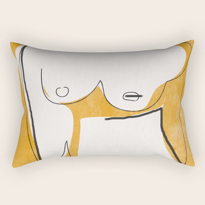 Abstract Line Art Nude Rectangular Pillow Gallery Image 2