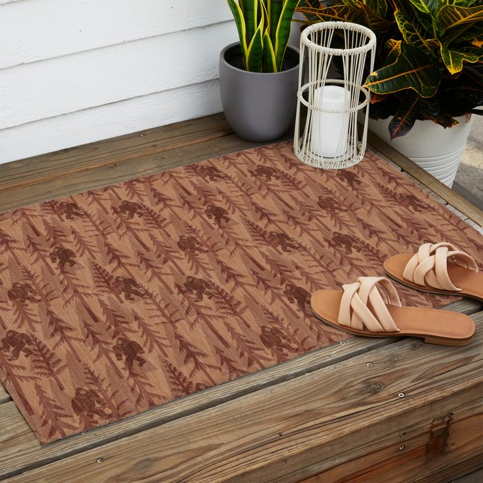 Subtle Sasquatch - Rust Outdoor Rug Gallery Image 2