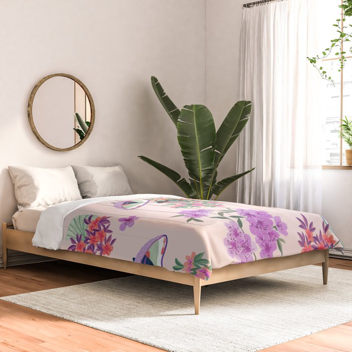 Pastel purple oriental pattern Comforter Gallery Image 2