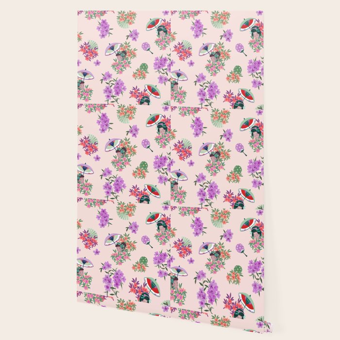 Pastel purple oriental pattern Wallpaper Gallery Image 2