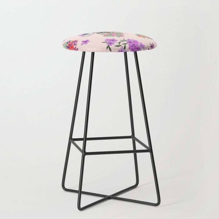 Pastel purple oriental pattern Stool Gallery Image 1