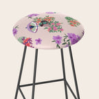 Pastel purple oriental pattern Stool Gallery Image 2