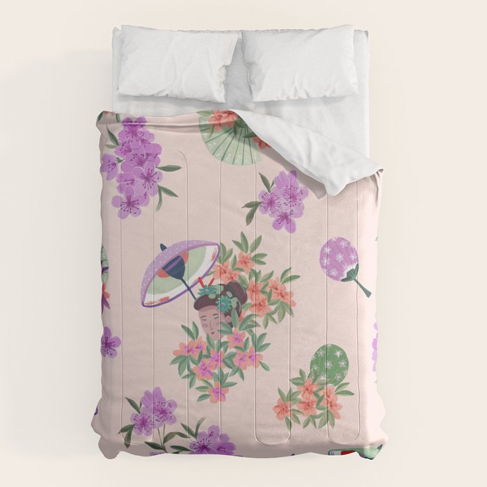 Pastel purple oriental pattern Comforter Gallery Image 6