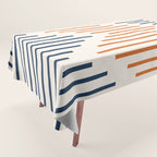 Geometric Arrow Lines 2 in Navy Blue Orange Tablecloth Gallery Image 1
