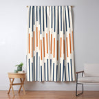 Geometric Arrow Lines 2 in Navy Blue Orange Window Curtain Gallery Image 5