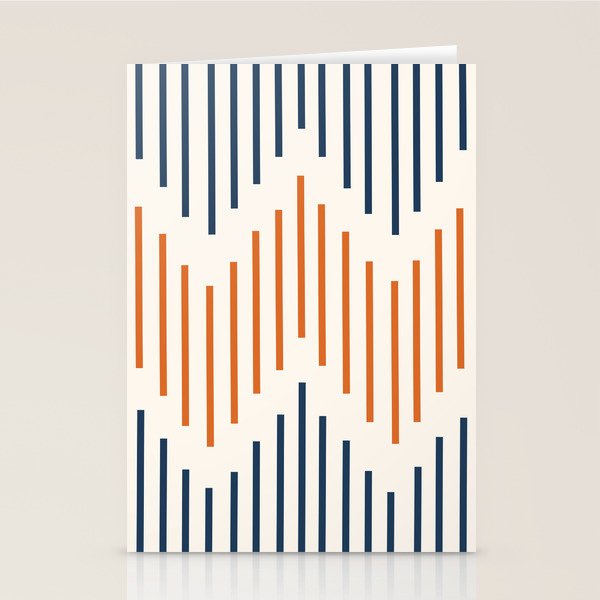 Geometric Arrow Lines 2 in Navy Blue Orange Stationery Card Gallery Image 2
