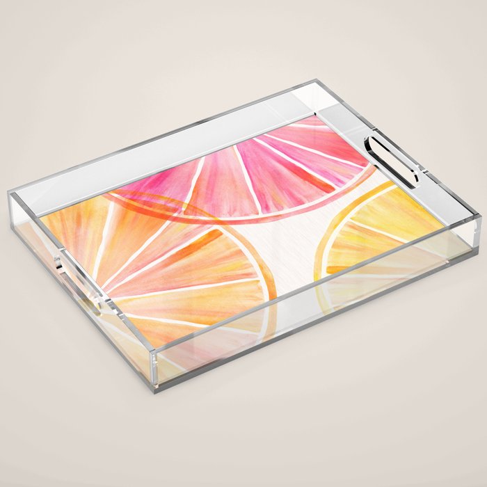Summer Citrus Party Watercolor Acrylic Tray Gallery Image 1