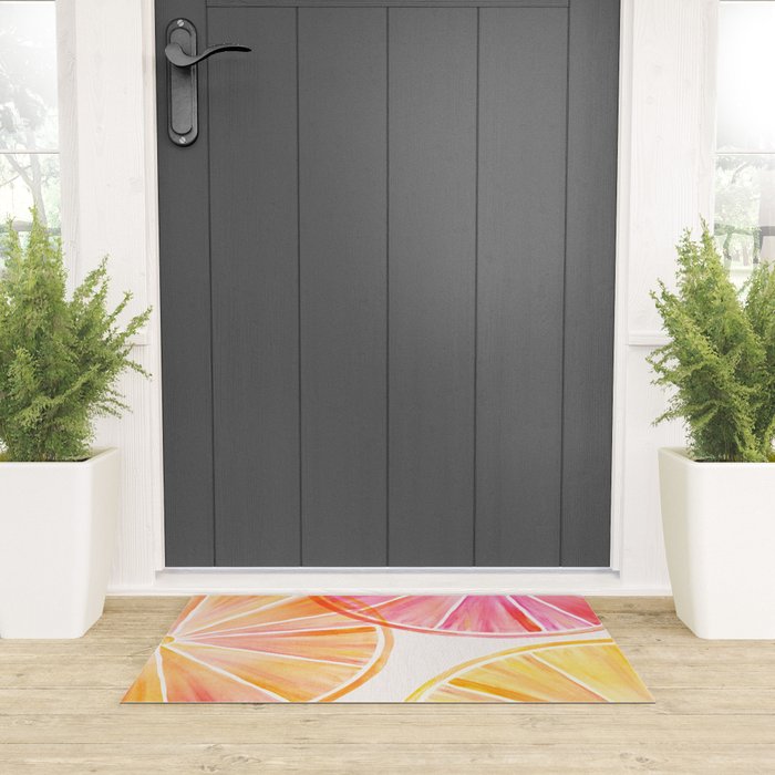 Summer Citrus Party Watercolor Welcome Mat Gallery Image 3