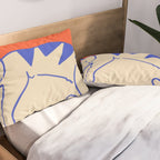 Catalyst, Cat Pets Save The World, Animals Globe Bohemian Eclectic, Cats Sleeping Bold Maximalism, Basic Line Art Drawing Red Illustration Pillow Sham Gallery Image 2