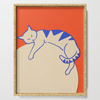 Catalyst, Cat Pets Save The World, Animals Globe Bohemian Eclectic, Cats Sleeping Bold Maximalism, Basic Line Art Drawing Red Illustration Serving Tray Gallery Image 1