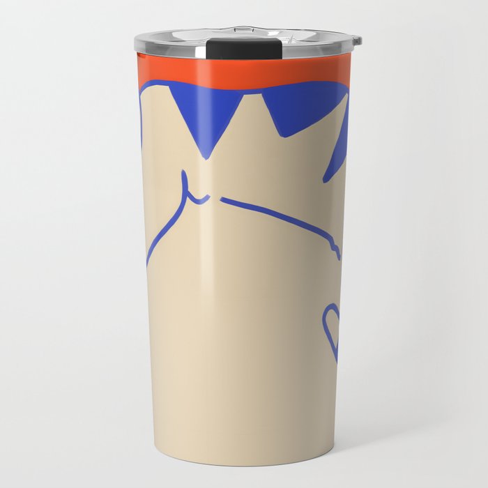 Catalyst, Cat Pets Save The World, Animals Globe Bohemian Eclectic, Cats Sleeping Bold Maximalism, Basic Line Art Drawing Red Illustration Travel Mug Gallery Image 1