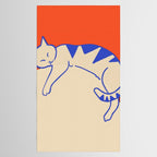 Catalyst, Cat Pets Save The World, Animals Globe Bohemian Eclectic, Cats Sleeping Bold Maximalism, Basic Line Art Drawing Red Illustration Tablecloth Gallery Image 2