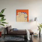 Catalyst, Cat Pets Save The World, Animals Globe Bohemian Eclectic, Cats Sleeping Bold Maximalism, Basic Line Art Drawing Red Illustration Wood Wall Art Gallery Image 2