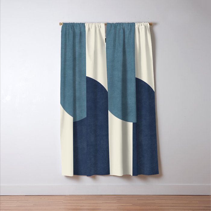 Halfmoon Colorblock - Blue Window Curtain Gallery Image 3