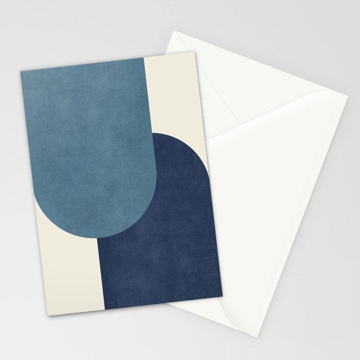 Halfmoon Colorblock - Blue Stationery Card Gallery Image 2