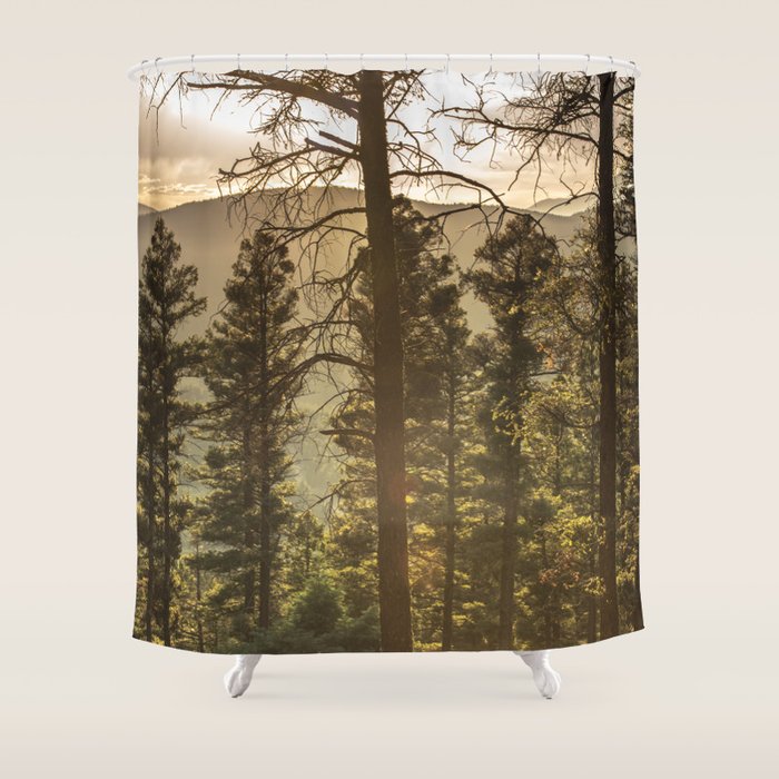 Mountain Forest New Mexico - Nature Photography Shower Curtain Gallery Image 1