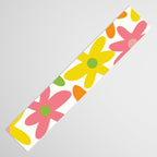 Daisy Time Retro Floral Pattern Green Pink Orange Yellow Table Runner Gallery Image 3