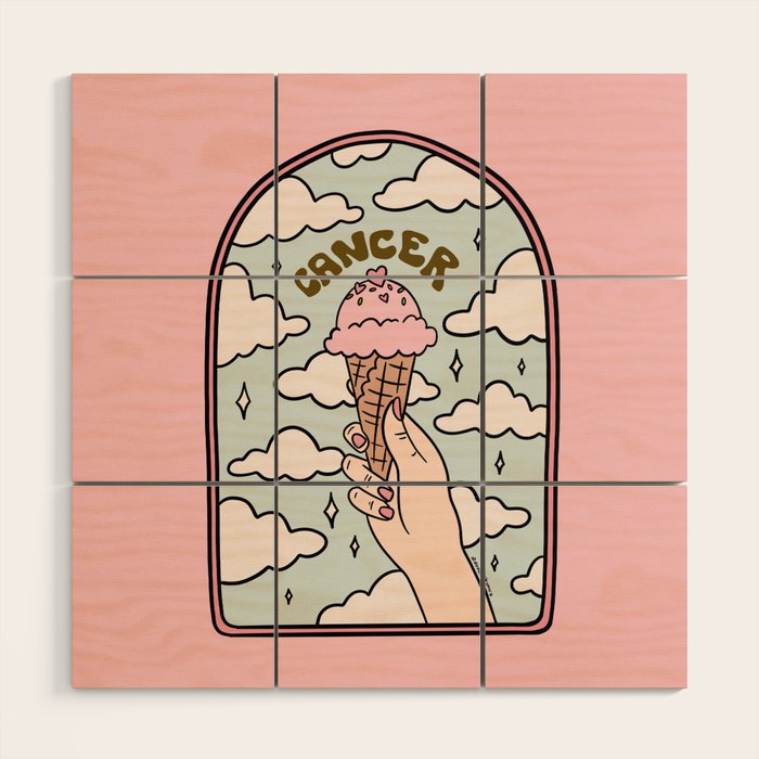 Cancer Ice cream Wood Wall Art Gallery Image 1