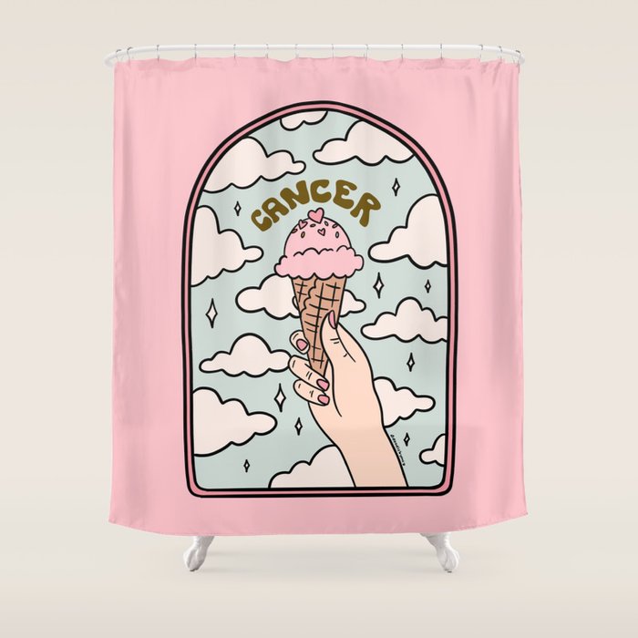 Cancer Ice cream Shower Curtain Gallery Image 1