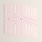 Midcentury Modern Confaab Abstract Pattern in Baby Pink and Cream Wrapping Paper Gallery Image 3