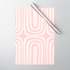 Midcentury Modern Confaab Abstract Pattern in Baby Pink and Cream Wrapping Paper Gallery Image 1
