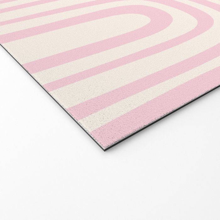 Midcentury Modern Confaab Abstract Pattern in Baby Pink and Cream Welcome Mat Gallery Image 2