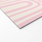 Midcentury Modern Confaab Abstract Pattern in Baby Pink and Cream Welcome Mat Gallery Image 2