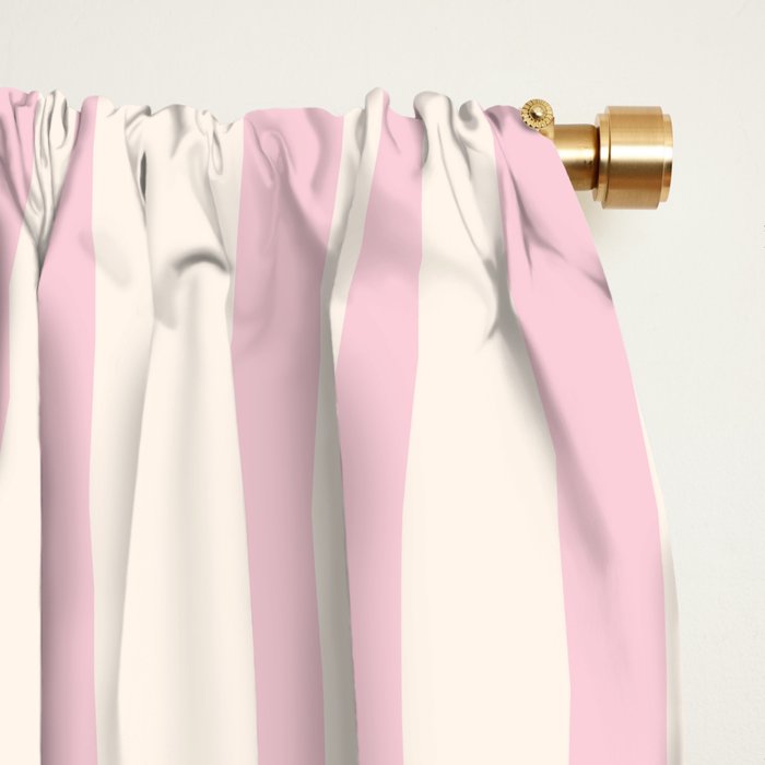 Midcentury Modern Confaab Abstract Pattern in Baby Pink and Cream Window Curtain Gallery Image 2