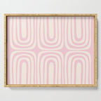 Midcentury Modern Confaab Abstract Pattern in Baby Pink and Cream Serving Tray Gallery Image 1