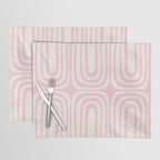 Midcentury Modern Confaab Abstract Pattern in Baby Pink and Cream Placemat Gallery Image 1