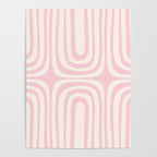 Midcentury Modern Confaab Abstract Pattern in Baby Pink and Cream Poster Gallery Image 4