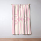 Midcentury Modern Confaab Abstract Pattern in Baby Pink and Cream Window Curtain Gallery Image 3