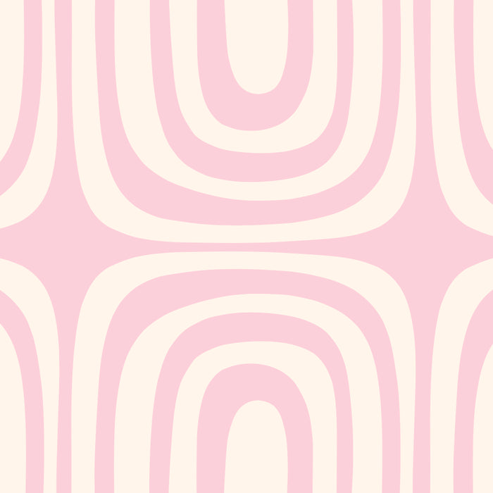 Midcentury Modern Confaab Abstract Pattern in Baby Pink and Cream Coffee Mug Gallery Image 2