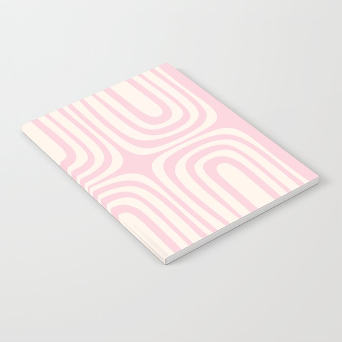 Midcentury Modern Confaab Abstract Pattern in Baby Pink and Cream Notebook Gallery Image 1