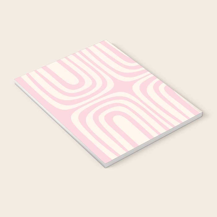 Midcentury Modern Confaab Abstract Pattern in Baby Pink and Cream Notebook Gallery Image 3