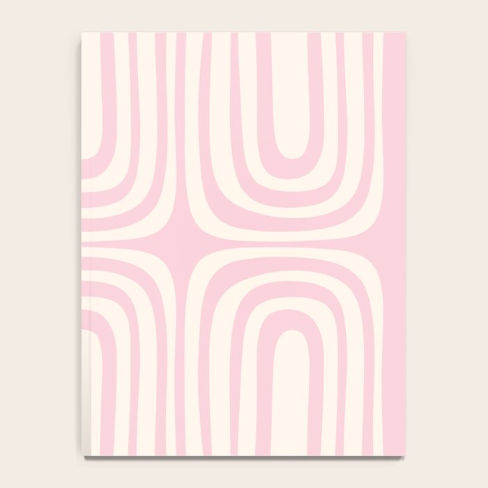 Midcentury Modern Confaab Abstract Pattern in Baby Pink and Cream Notebook Gallery Image 4