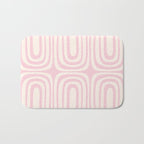 Midcentury Modern Confaab Abstract Pattern in Baby Pink and Cream Bath Mat Gallery Image 1