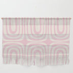 Midcentury Modern Confaab Abstract Pattern in Baby Pink and Cream Wall Hanging Gallery Image 1