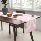 Midcentury Modern Confaab Abstract Pattern in Baby Pink and Cream Table Runner Gallery Image 2