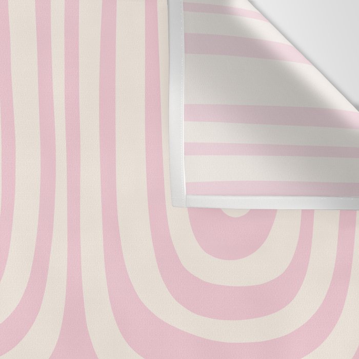 Midcentury Modern Confaab Abstract Pattern in Baby Pink and Cream Wall Tapestry Gallery Image 3