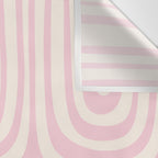 Midcentury Modern Confaab Abstract Pattern in Baby Pink and Cream Wall Tapestry Gallery Image 3