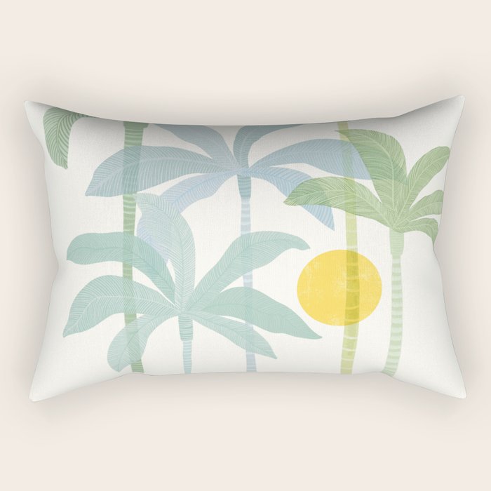 Tropic Sun - palm tree drawing Rectangular Pillow Gallery Image 1