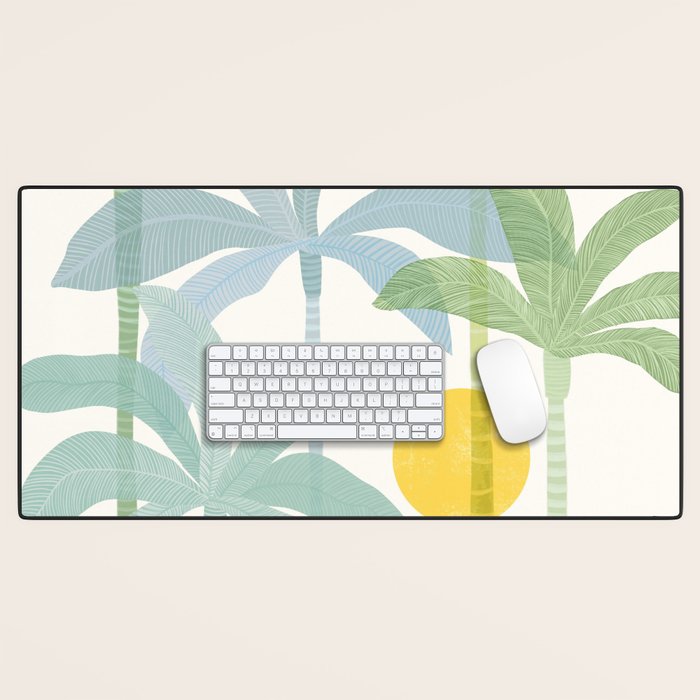 Tropic Sun - palm tree drawing Desk Mat Gallery Image 1