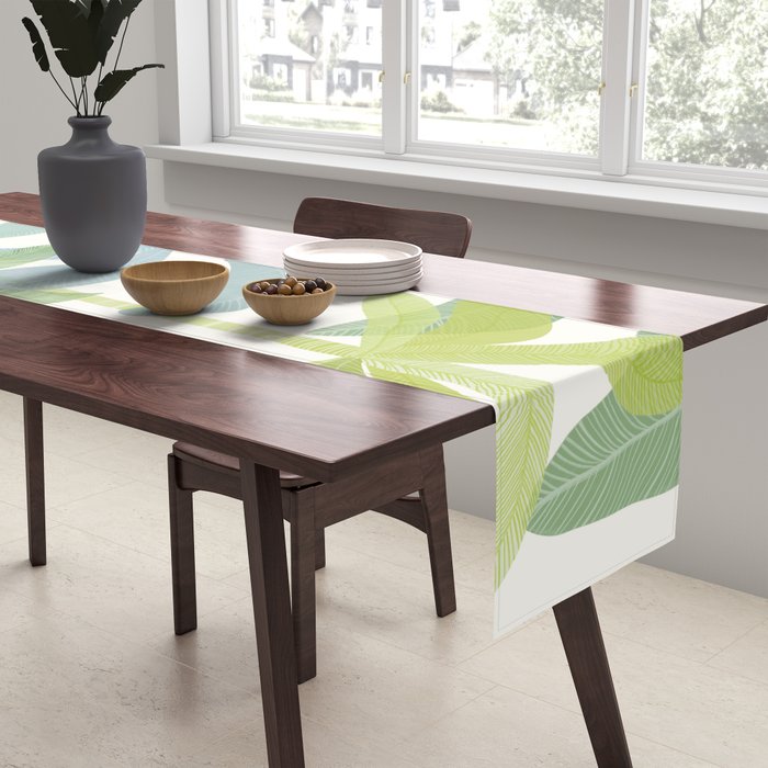 Tropic Sun - palm tree drawing Table Runner Gallery Image 2