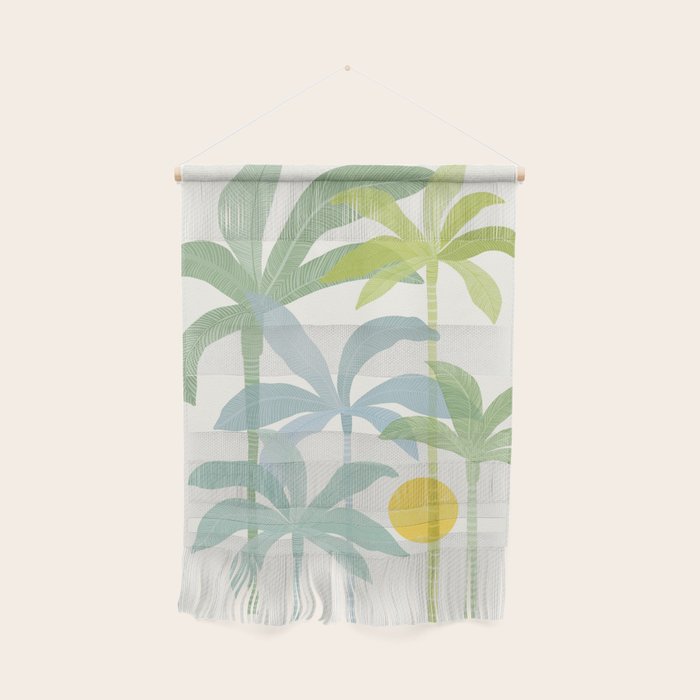 Tropic Sun - palm tree drawing Wall Hanging Gallery Image 1