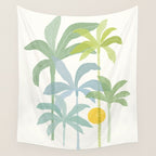 Tropic Sun - palm tree drawing Wall Tapestry Gallery Image 4