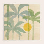 Tropic Sun - palm tree drawing Wood Wall Art Gallery Image 1